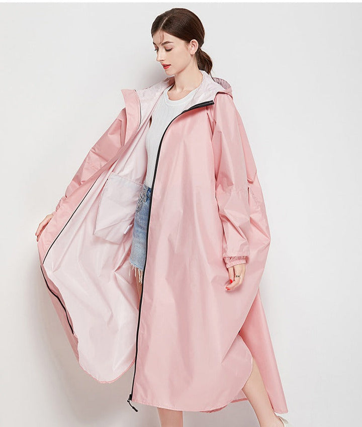 Ivory | Modieuze lange regenjas-Zomer Jassen-Calora-Roze-One size-Calora