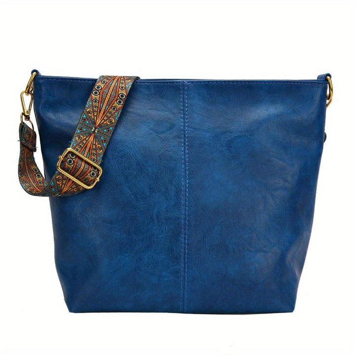 Ivy | Leren Schoudertas - Grote capaciteit-Handtassen-Calora-Helderblauw-Calora