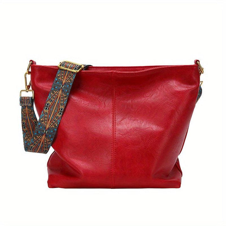 Ivy | Leren Schoudertas - Grote capaciteit-Handtassen-Calora-Rood-Calora