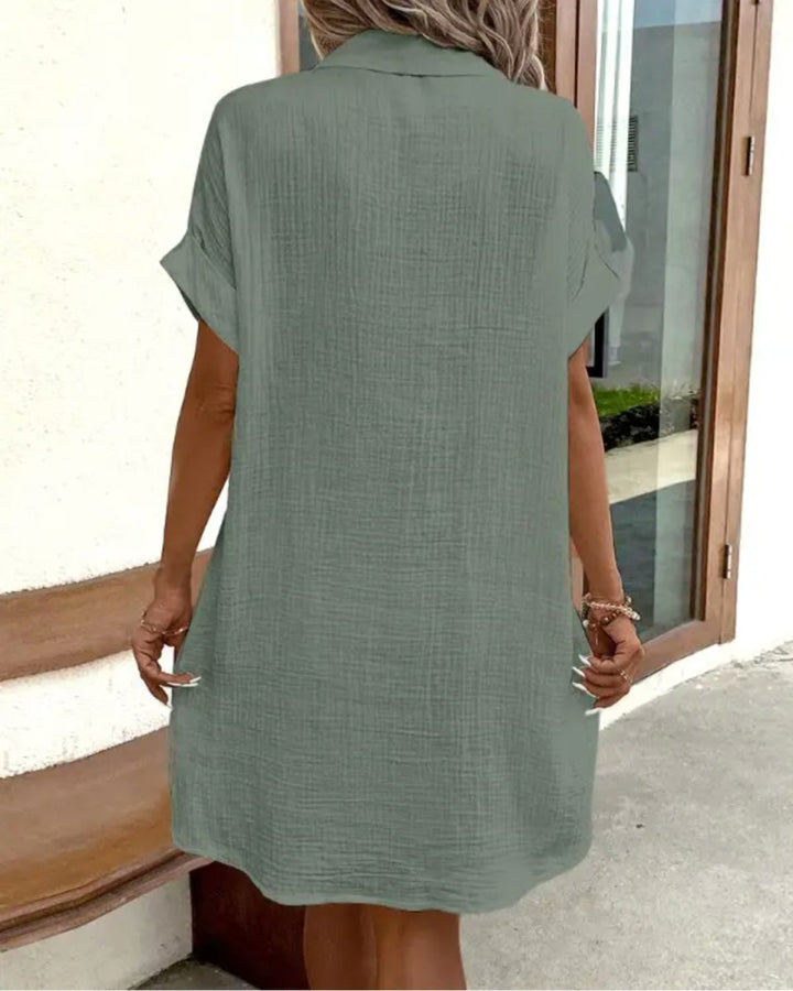 Jolene | Klassieke Comfortabele Jurk-Zomer Jurken-Calora-Wit-S-Calora