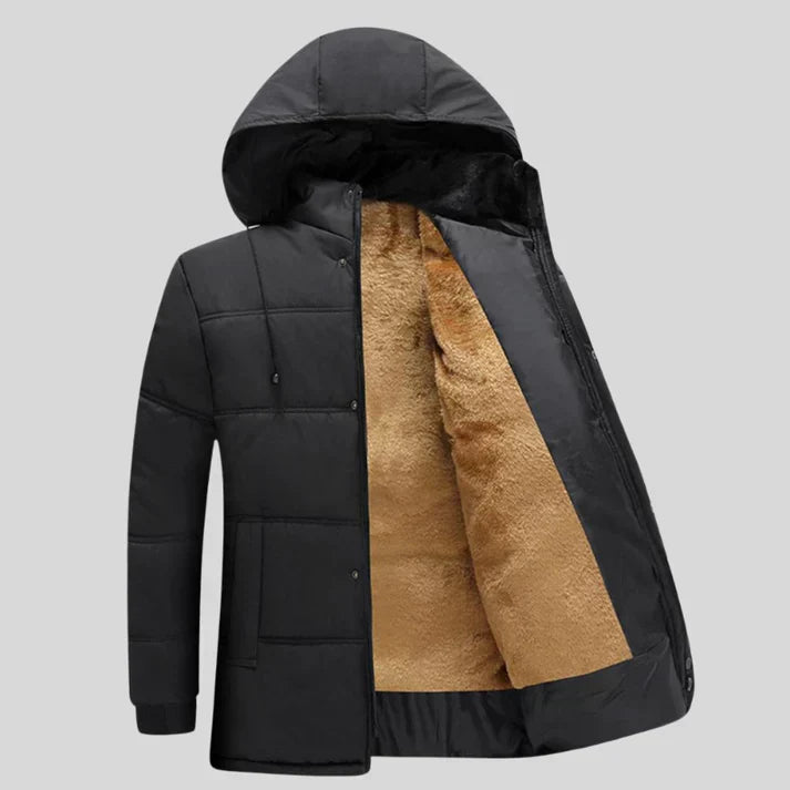 Jorik | Warme Winterjas met Capuchon en Voering-Zomer Jassen-Calora-Zwart Kaki-XS-Calora