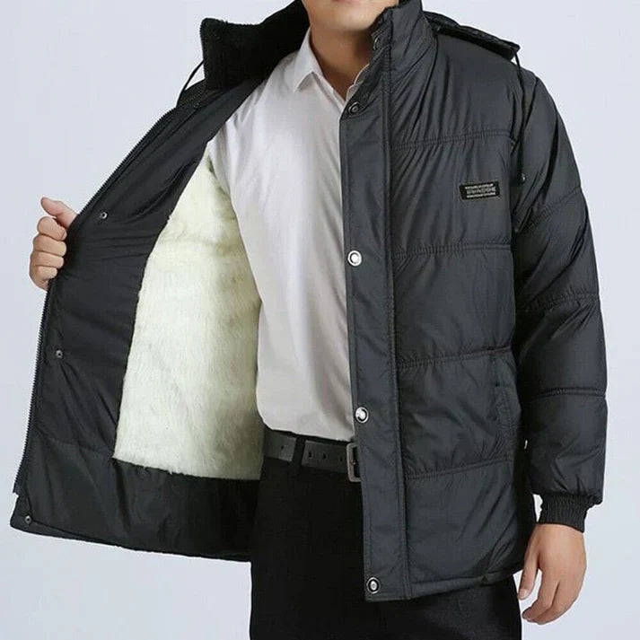 Jorik | Warme Winterjas met Capuchon en Voering-Zomer Jassen-Calora-Zwart Wit-XS-Calora
