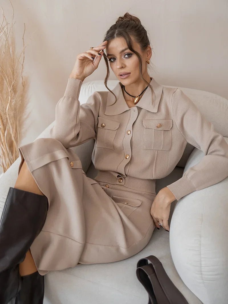 José | Elegante Blazer & Rok Pak-Sets & Pakken-Calora-Khaki-One Size - Zie tekst-Calora