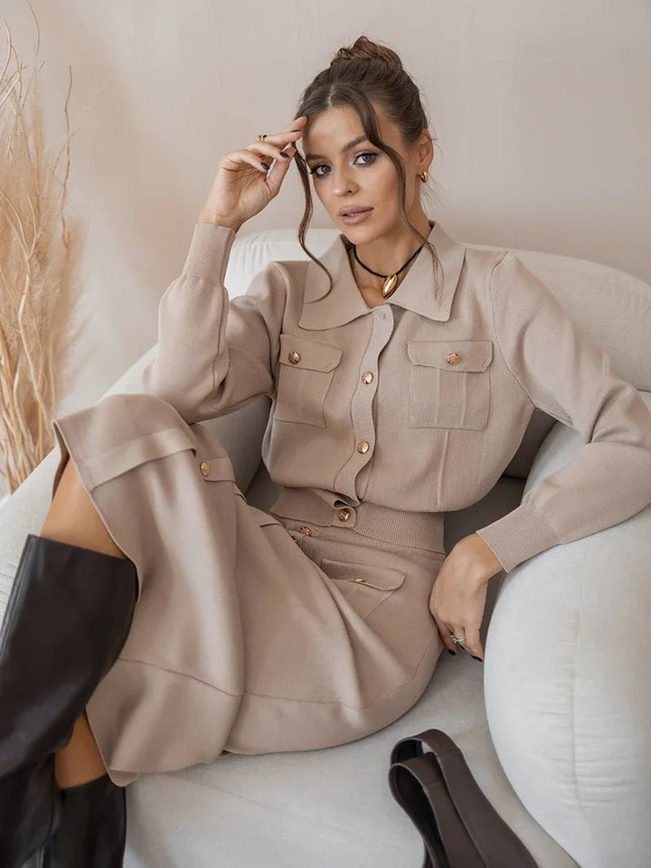José | Elegante Blazer & Rok Pak-Sets & Pakken-Calora-Khaki-One Size - Zie tekst-Calora
