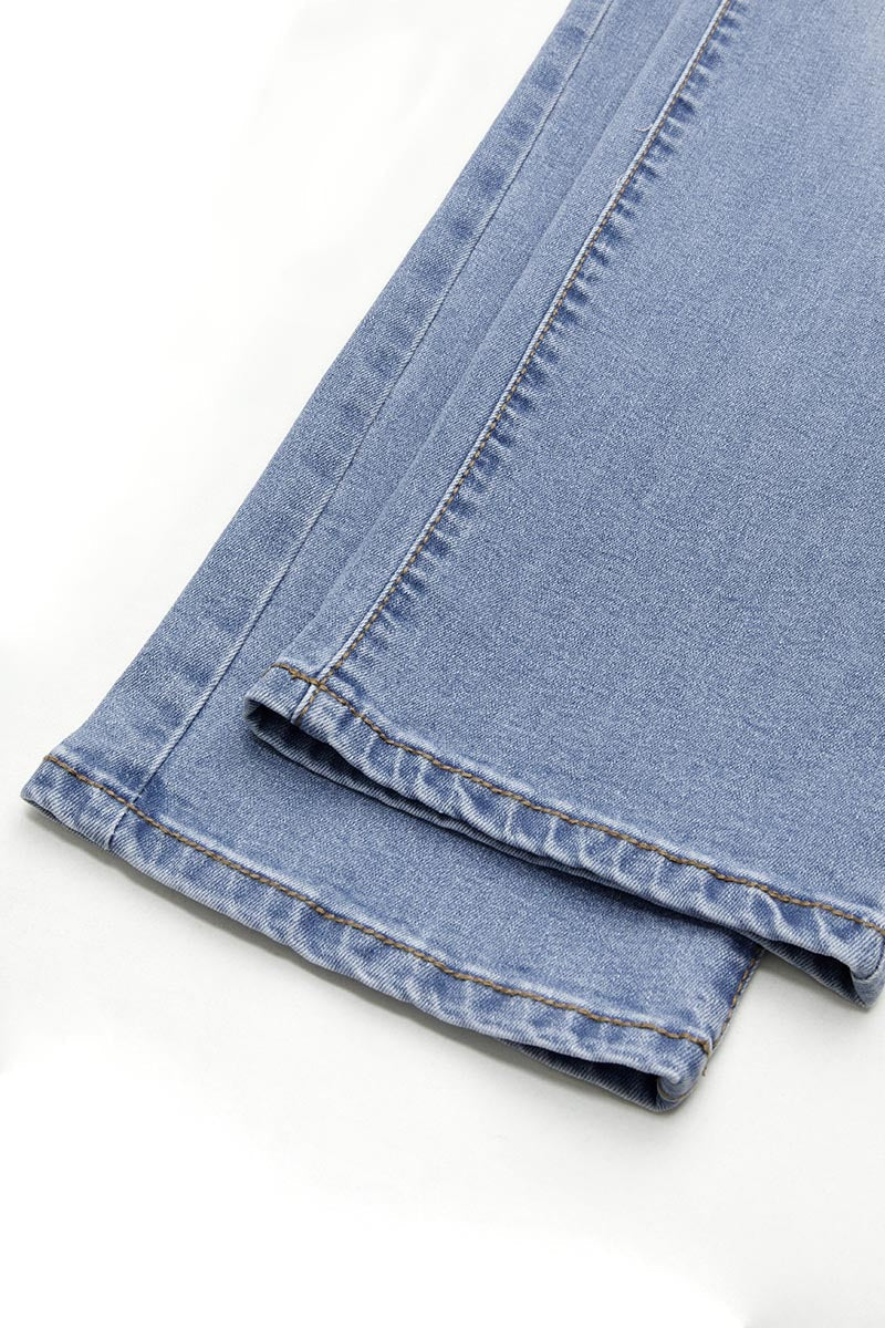 Jovita | Rechte Casual Spijkerbroek Dames-Pantalons-Calora-Lichtblauw-XS-Calora