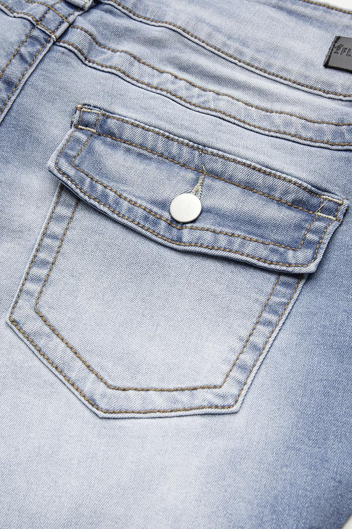 Jovita | Rechte Casual Spijkerbroek Dames-Pantalons-Calora-Lichtblauw-XS-Calora