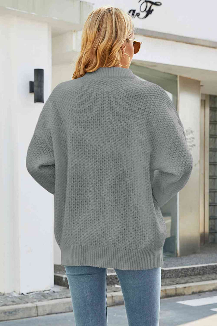 Kabelgebreide trui met lange mouwen-Blazers & Vesten-Calora-Wit-S-Calora