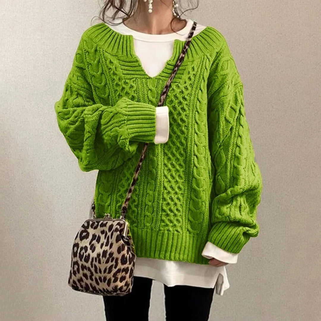 Kabeltrui voor dames-Blazers & Vesten-Calora-Groen-S-Calora