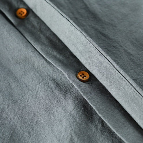 Katano | Japanse stijl herenoverhemd Katoen-Overhemden-Calora-Donkerblauw-S-Calora