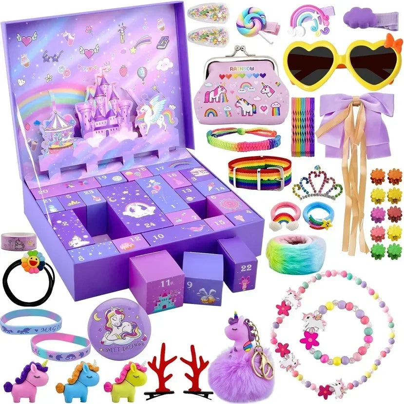 Kerst Adventskalender Gift Box voor Meisjes - DIY Sieraden Haarspeld Speelgoed-Beauty-Calora-5-Calora