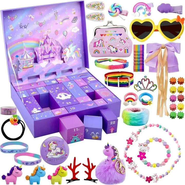 Kerst Adventskalender Gift Box voor Meisjes - DIY Sieraden Haarspeld Speelgoed-Beauty-Calora-5-Calora