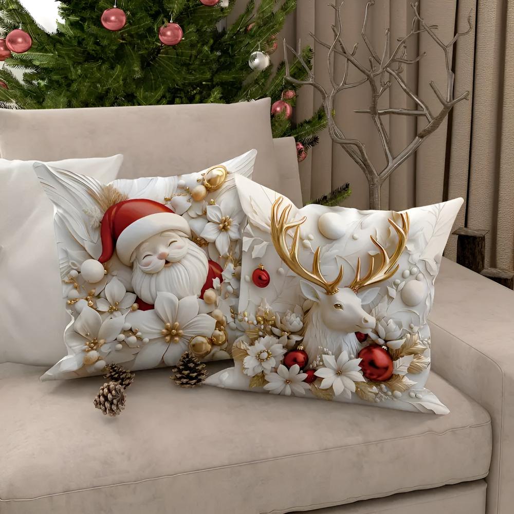CALORA_ Kerst Charme Velours Kussenhoezen | Set van 4
