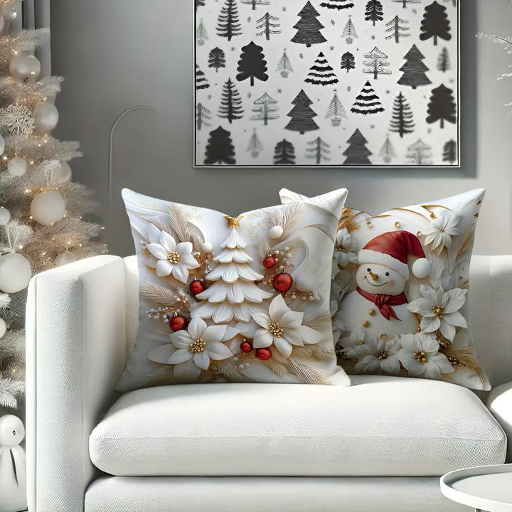 CALORA_ Kerst Charme Velours Kussenhoezen | Set van 4