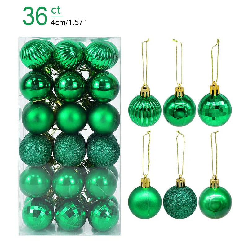 Kerstballen 36 stuks | Versiering voor Kerstmis Boom-Home Decor-Calora-Groen-Calora