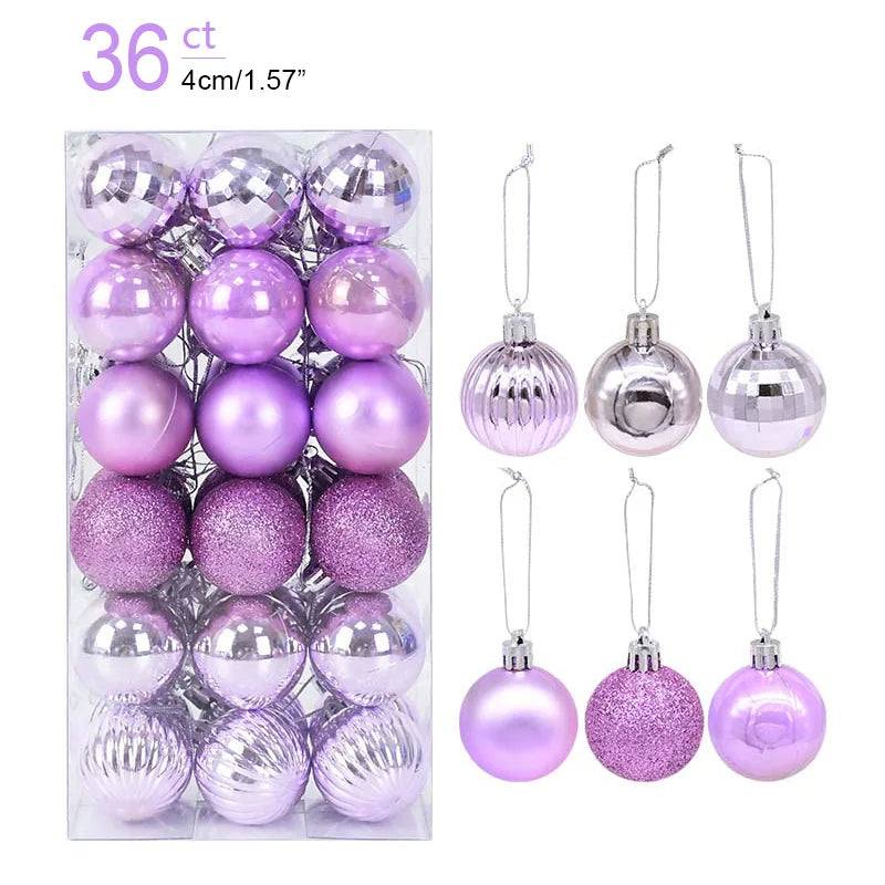 Kerstballen 36 stuks | Versiering voor Kerstmis Boom-Home Decor-Calora-Paars-Calora