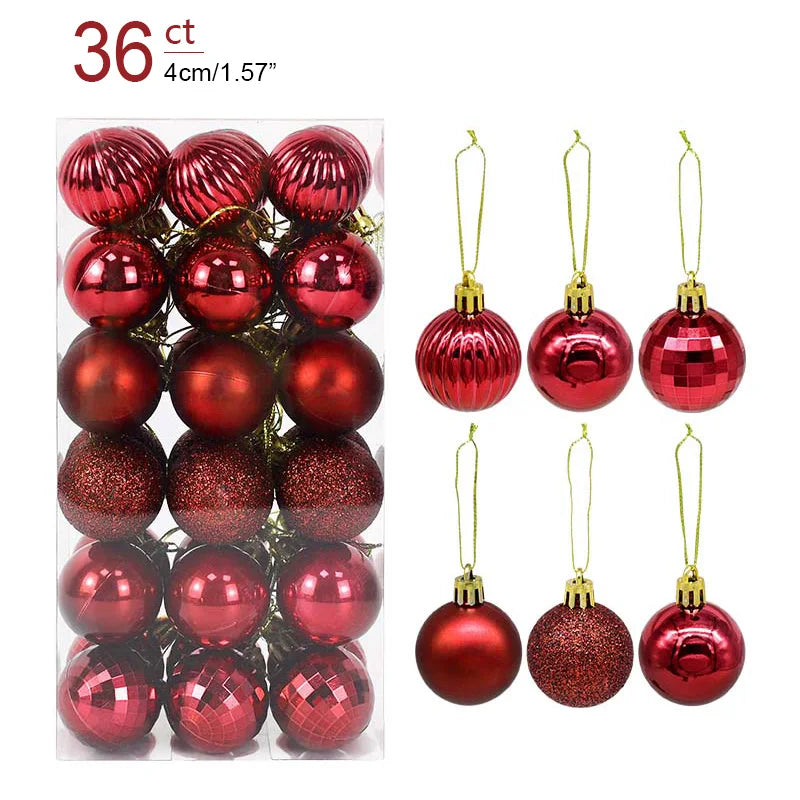 Kerstballen 36 stuks | Versiering voor Kerstmis Boom-Home Decor-Calora-Rood-Calora