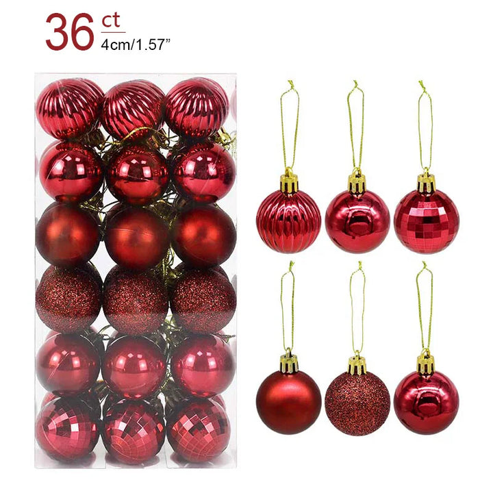 Kerstballen 36 stuks | Versiering voor Kerstmis Boom-Home Decor-Calora-Rood-Calora