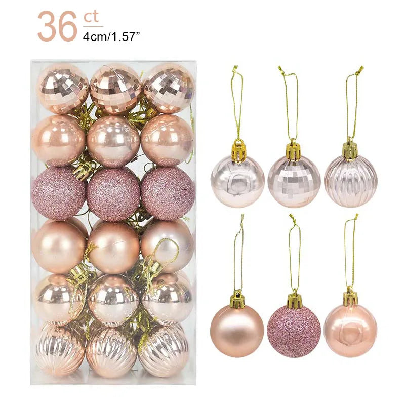 Kerstballen 36 stuks | Versiering voor Kerstmis Boom-Home Decor-Calora-Rosé Goud-Calora