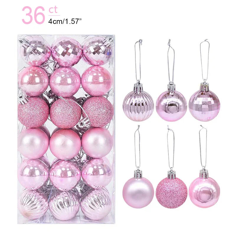 Kerstballen 36 stuks | Versiering voor Kerstmis Boom-Home Decor-Calora-Roze-Calora