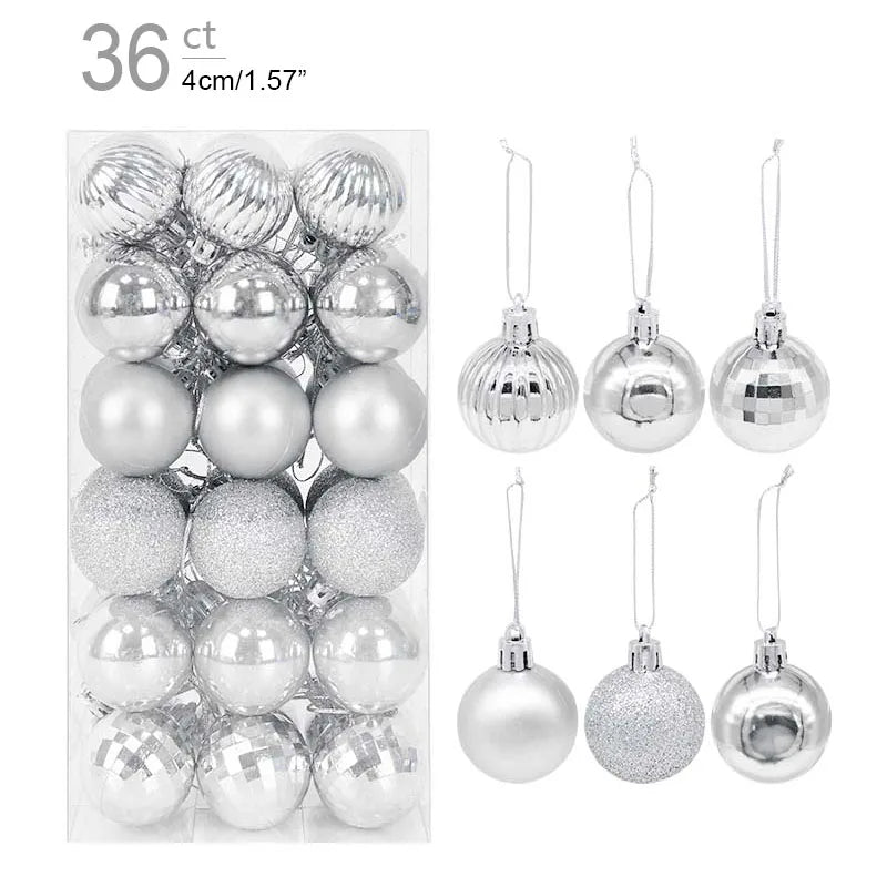 Kerstballen 36 stuks | Versiering voor Kerstmis Boom-Home Decor-Calora-Zilver-Calora