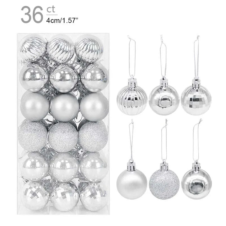Kerstballen 36 stuks | Versiering voor Kerstmis Boom-Home Decor-Calora-Zilver-Calora