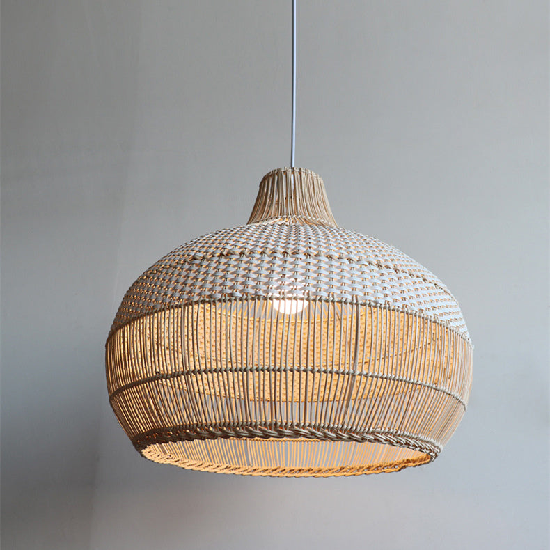 CALORA_ Kiyomi | Handgeweven Rotan Hanglamp voor Keukeneiland met Rieten Lampenkap