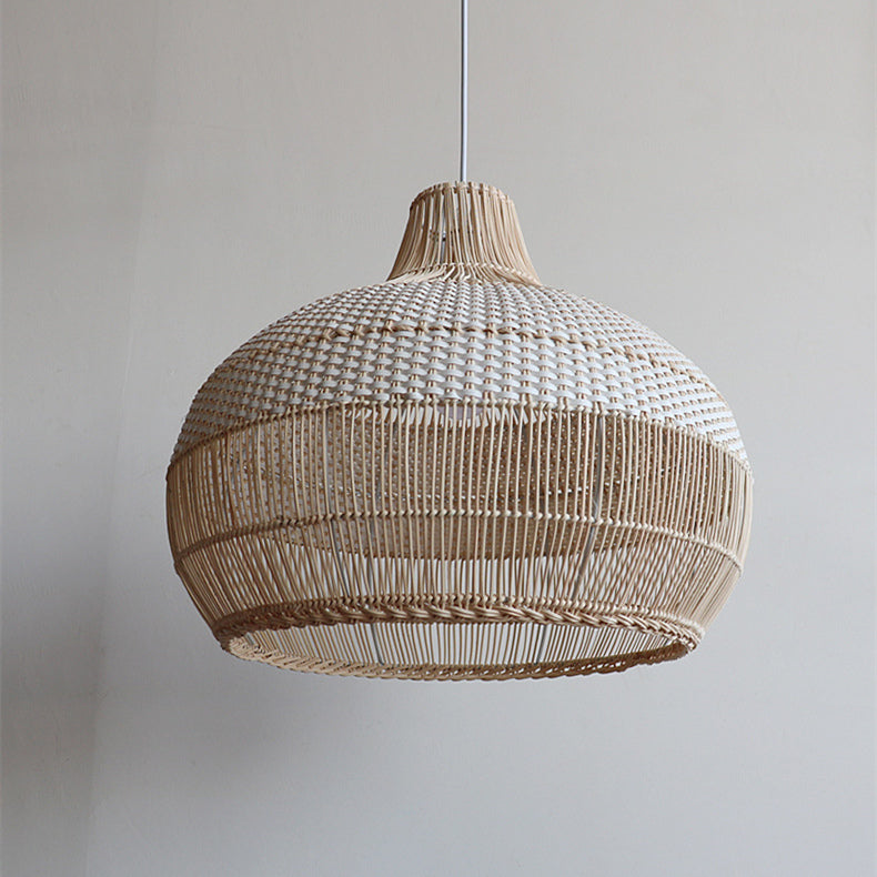 CALORA_ Kiyomi | Handgeweven Rotan Hanglamp voor Keukeneiland met Rieten Lampenkap