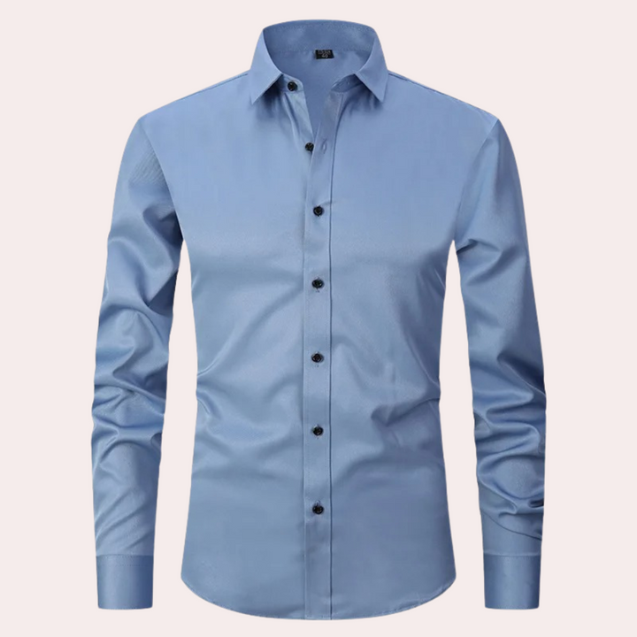 Klassiek stretch herenoverhemd-Overhemden-Calora-Lichtblauw-S-Calora