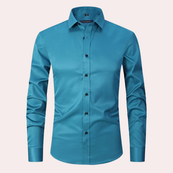 Klassiek stretch herenoverhemd-Overhemden-Calora-Lichtgroen-S-Calora