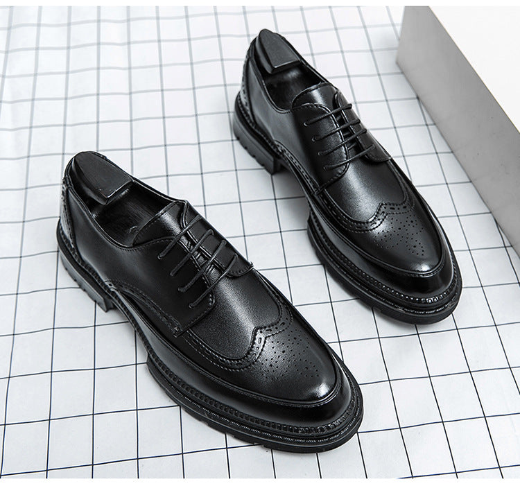 CALORA_ Klassieke Britse Brogue Heren Schoenen – Trendy Leren Casual Stijl