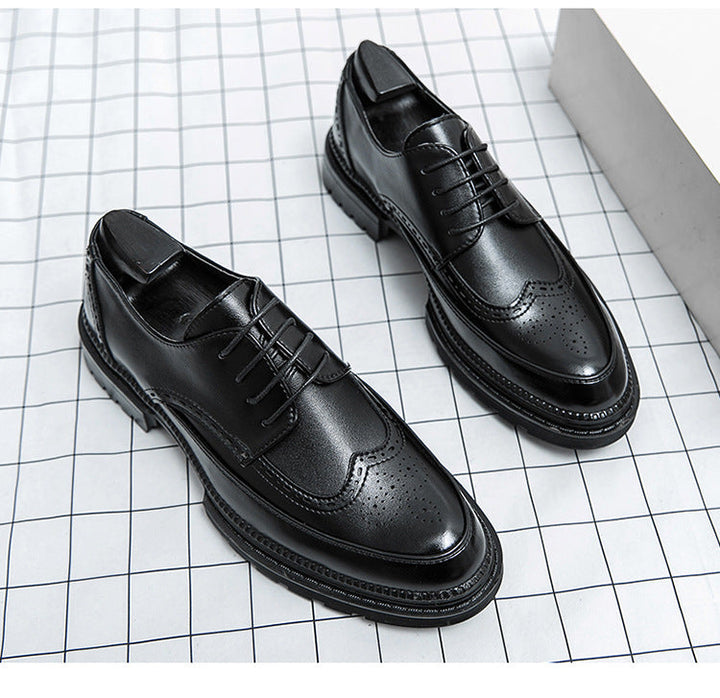 CALORA_ Klassieke Britse Brogue Heren Schoenen – Trendy Leren Casual Stijl