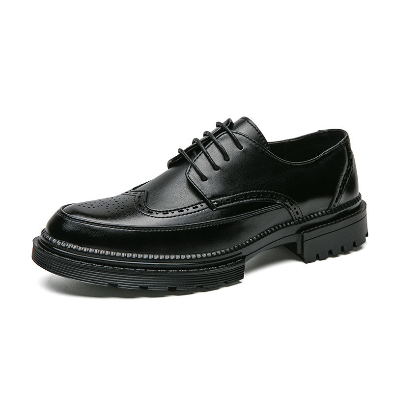CALORA_ Klassieke Britse Brogue Heren Schoenen – Trendy Leren Casual Stijl