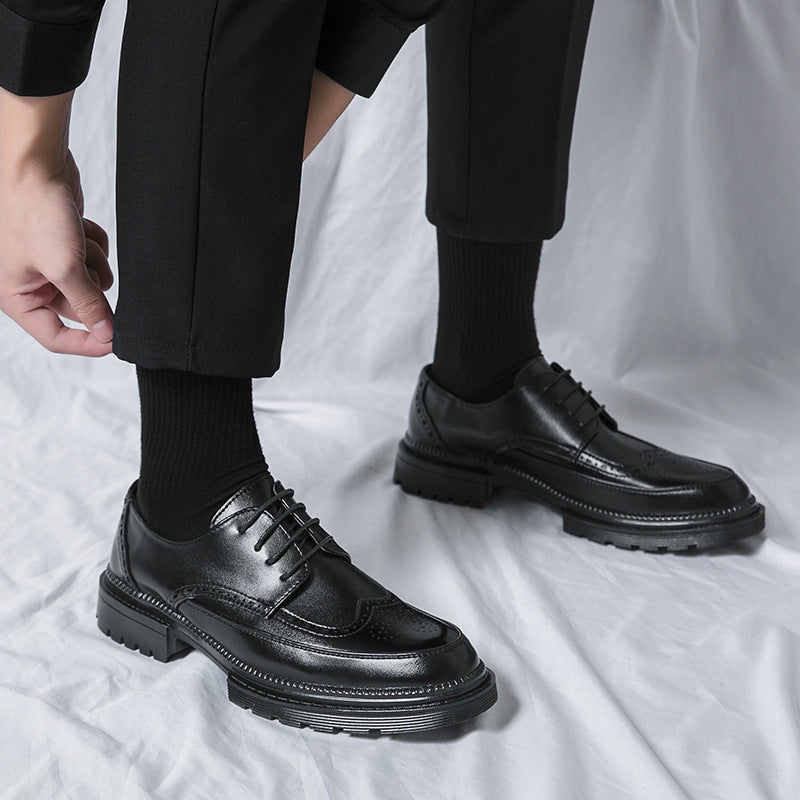 CALORA_ Klassieke Britse Brogue Heren Schoenen – Trendy Leren Casual Stijl