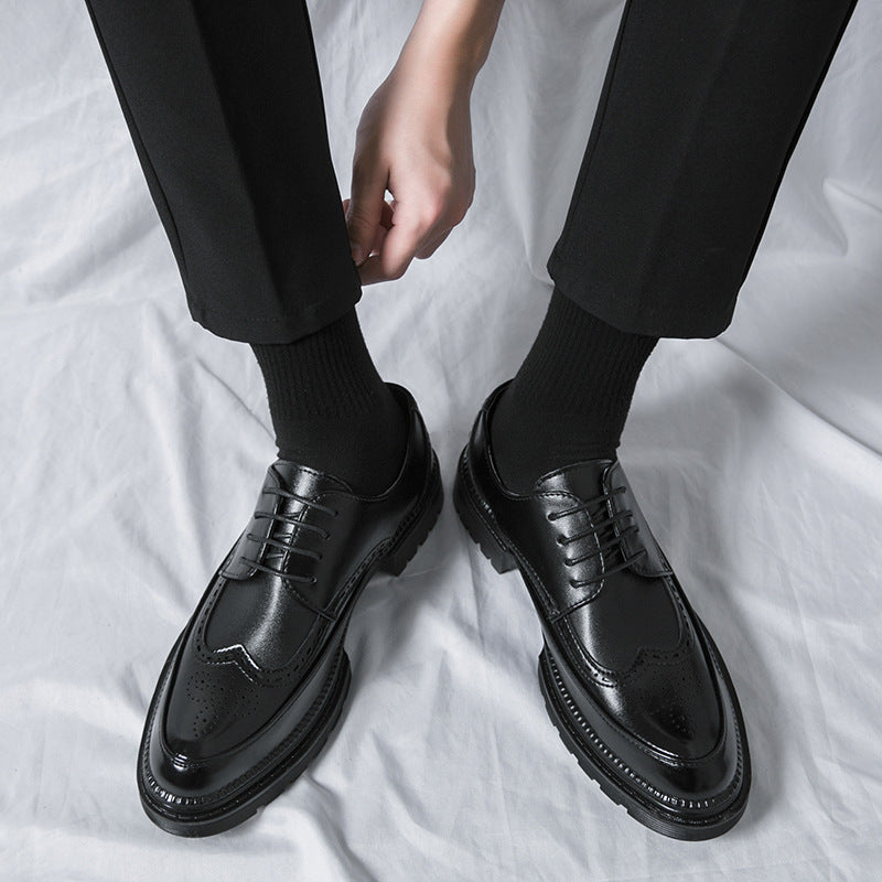 CALORA_ Klassieke Britse Brogue Heren Schoenen – Trendy Leren Casual Stijl