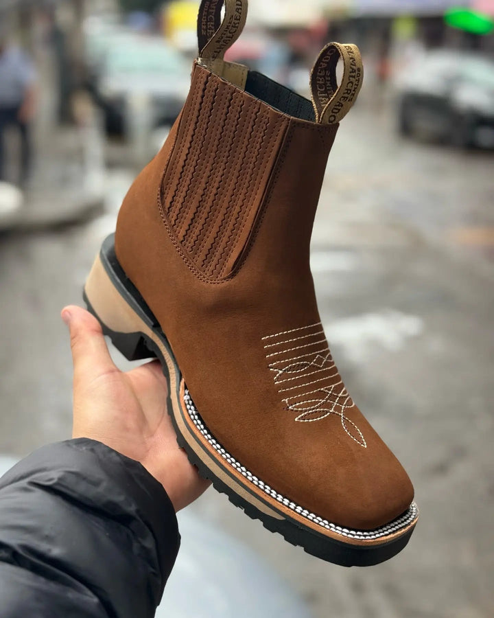 CALORA_ Klassieke Cowboylaarzen Van Duurzaam Leer Voor Unisex