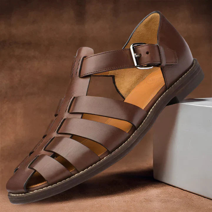 CALORA_ Klassieke Heren PU Leder Sandalen voor Stijl en Comfort
