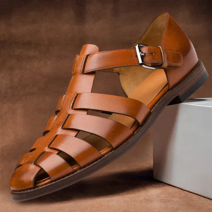 CALORA_ Klassieke Heren PU Leder Sandalen voor Stijl en Comfort
