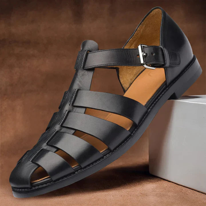 CALORA_ Klassieke Heren PU Leder Sandalen voor Stijl en Comfort