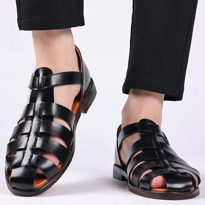 CALORA_ Klassieke Heren PU Leder Sandalen voor Stijl en Comfort