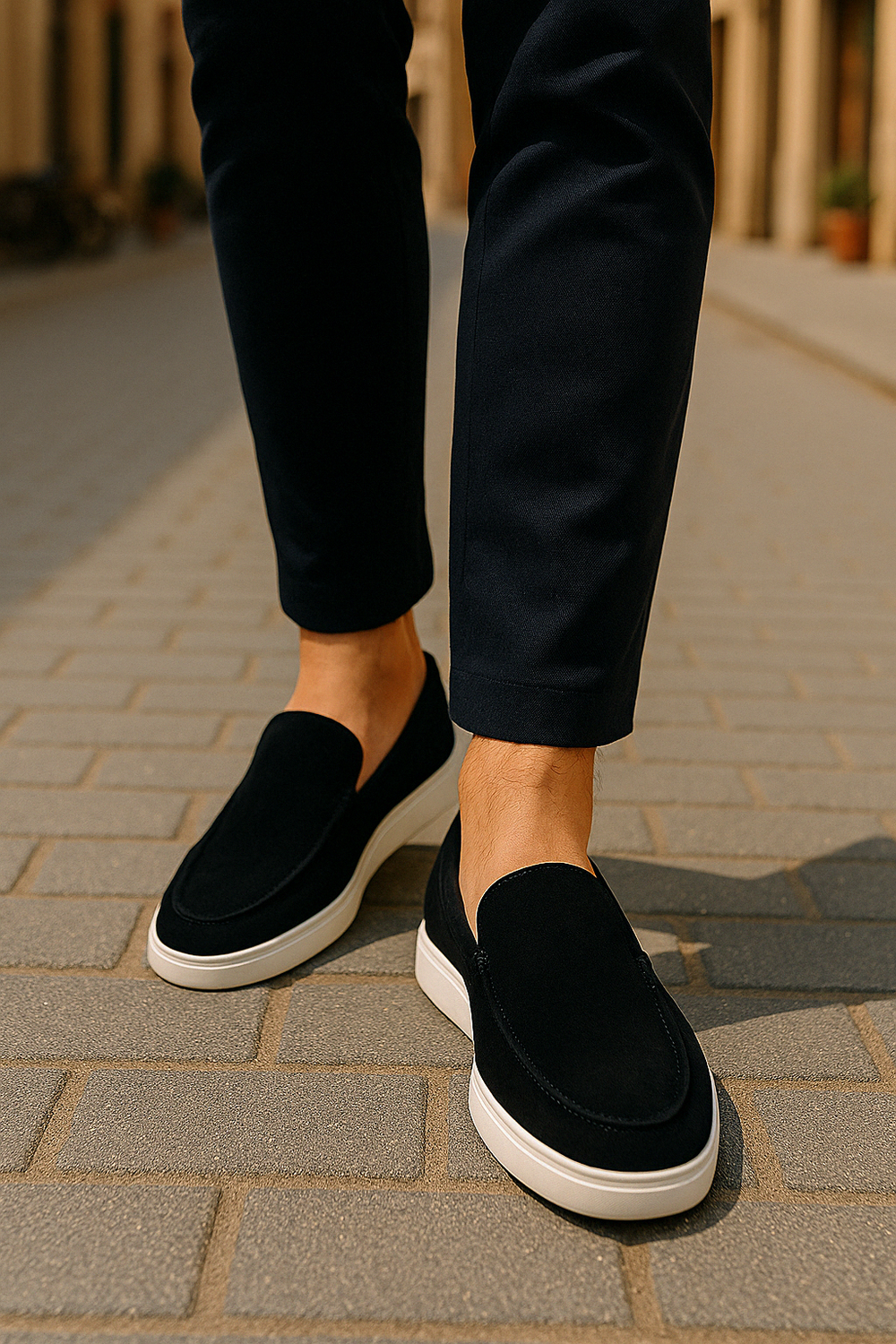 CALORA_ Klassieke Suède Loafers voor Heren met Comfortabele Pasvorm