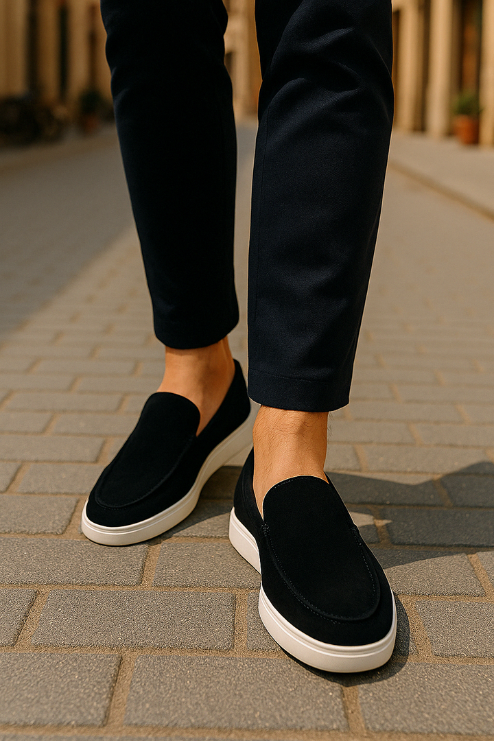 CALORA_ Klassieke Suède Loafers voor Heren met Comfortabele Pasvorm