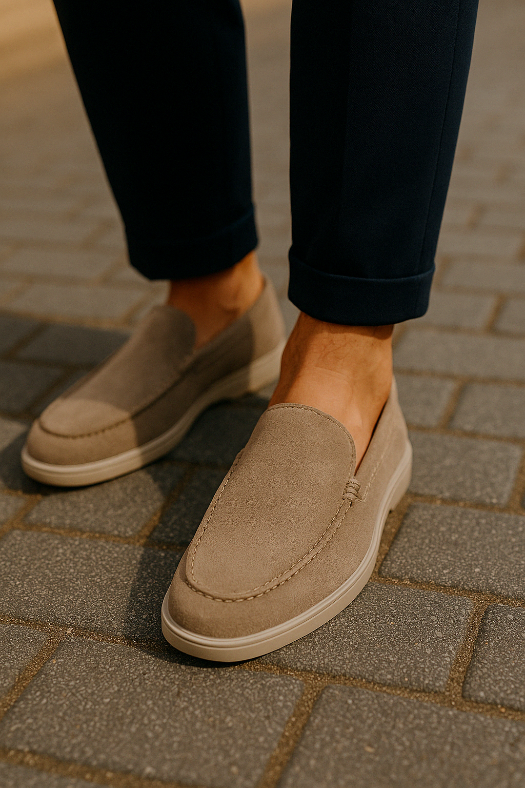 CALORA_ Klassieke Suède Loafers voor Heren met Comfortabele Pasvorm