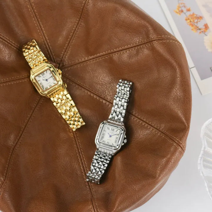 Klassieke Vierkante Dames Diamanten Horloge-Horloges-Calora-Zilver Diamant-Calora