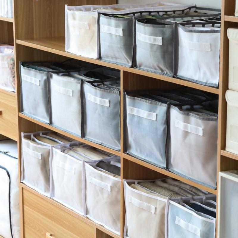 Kleding Opbergkast Organizer Set 4 stuks-Home Decor-Calora-Grijs-17* 36* 12 cm-Bundelvoordeel - Set van 4-Calora