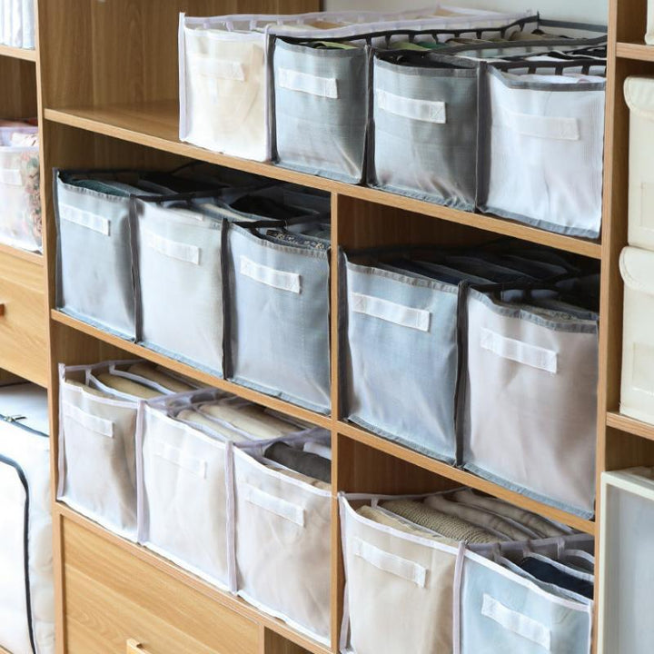 Kleding Opbergkast Organizer Set 4 stuks-Home Decor-Calora-Grijs-17* 36* 12 cm-Bundelvoordeel - Set van 4-Calora