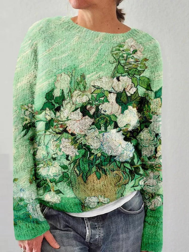Kleurrijke bedrukte Trui voor dames-Blazers & Vesten-Calora-Zonnebloem-S-Calora