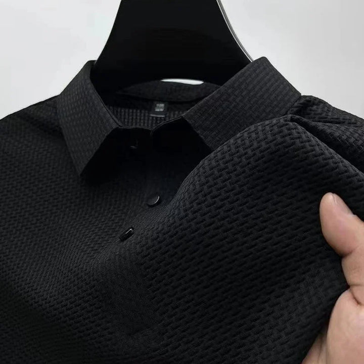 CALORA_ Korte Mouwen Zakelijke Poloshirt met Motief voor Mannen