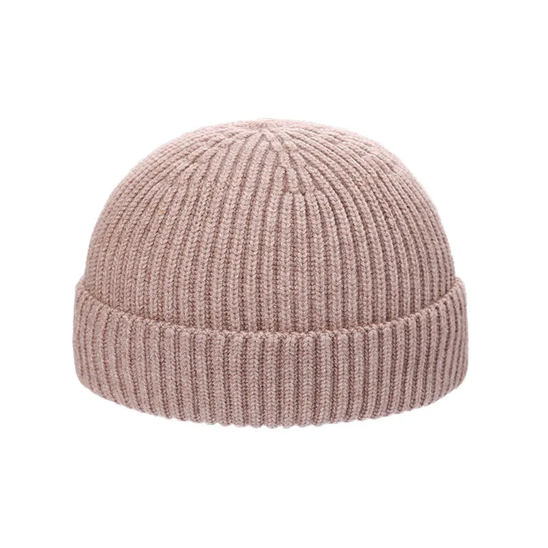 Korte Warme Gebreide Beanie Muts van Wol-Petten-Calora-Roze-53-59cm-Calora
