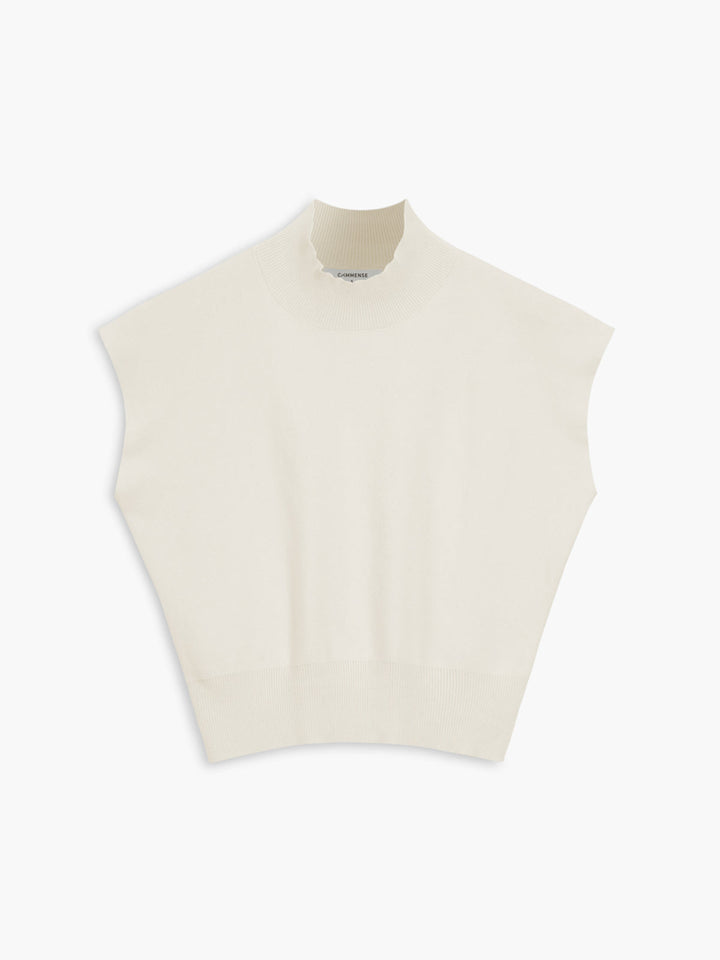 Krystal | effen pullover col top shirt-Blouses-Calora-Gebroken wit-S-Calora