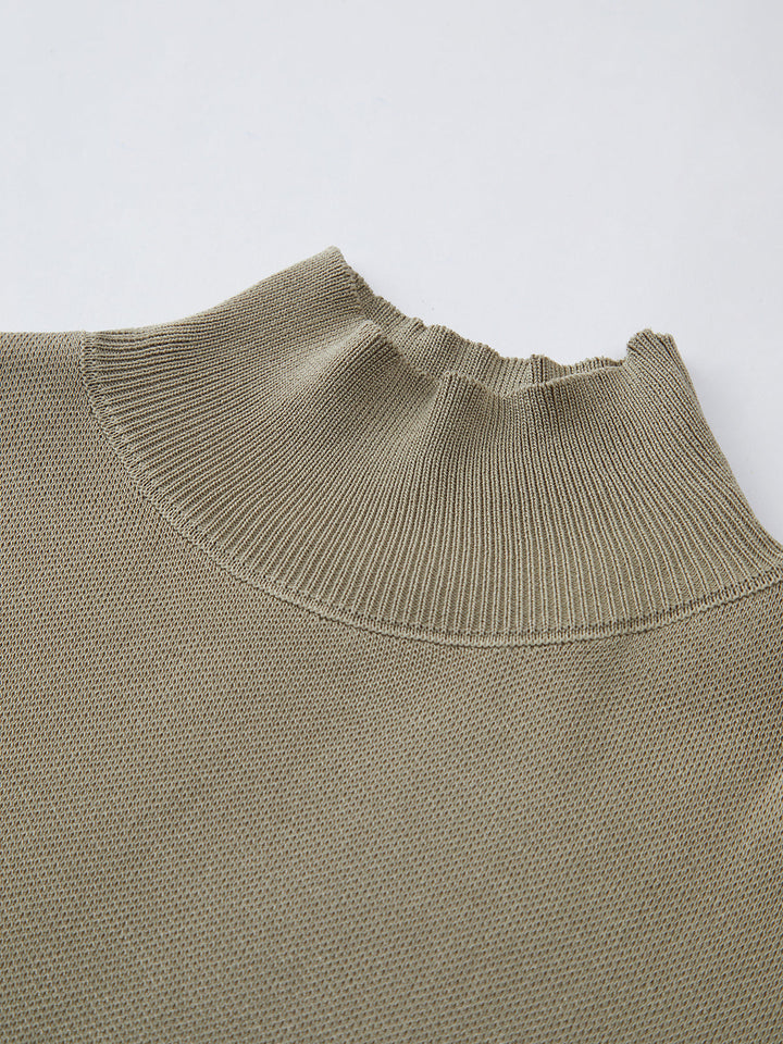 Krystal | effen pullover col top shirt-Blouses-Calora-Zwart-S-Calora